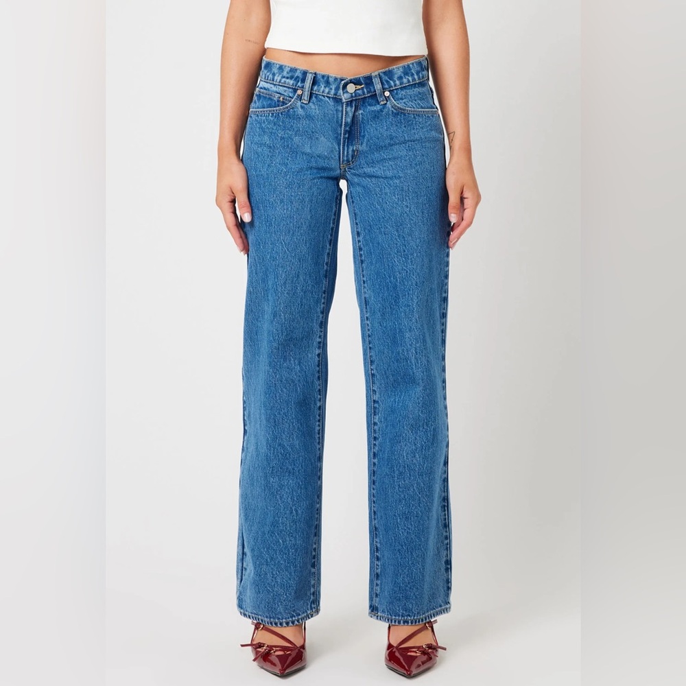 Abrand Women's Classic Blue Wide Leg Jeans - Picture 3 of 5